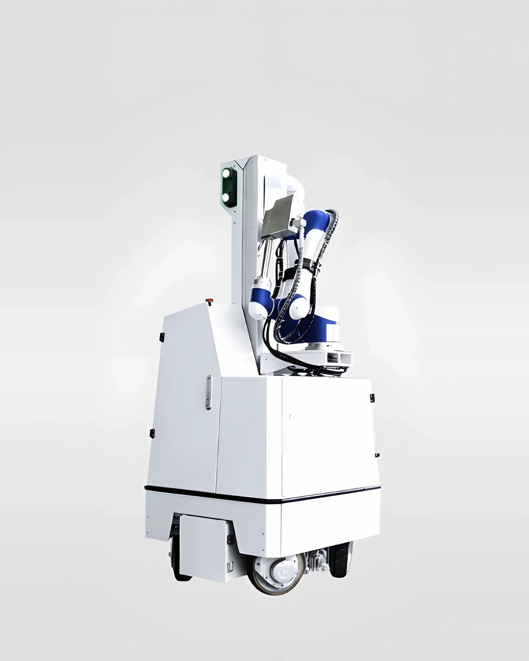 Compact 3.3 m mobile spraying platform with a collaborative robot arm
